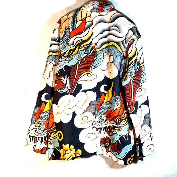 Dragon Cotton Blazer Jacket  NOW REQUEST ONLY THIS IS PRINT ON DEMAND- this SOLD - Picture 4 of 5